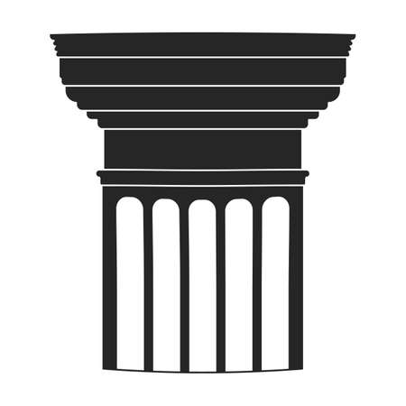 Ancient column vector black icon. Vector illustration pillar of antique on white background. Isolated black illustration icon of ancient column .のイラスト素材
