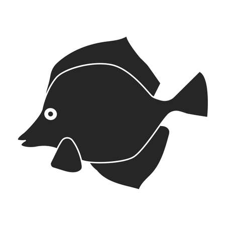 Tropical fish vector black icon. Vector illustration exotic aunafish on white background. Isolated black illustration icon of tropical fish .のイラスト素材