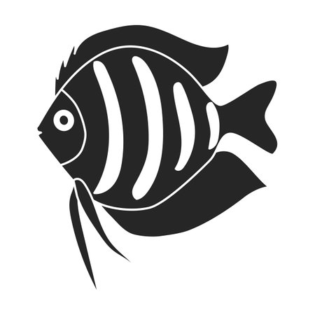 Tropical fish vector black icon. Vector illustration exotic aunafish on white background. Isolated black illustration icon of tropical fish .のイラスト素材
