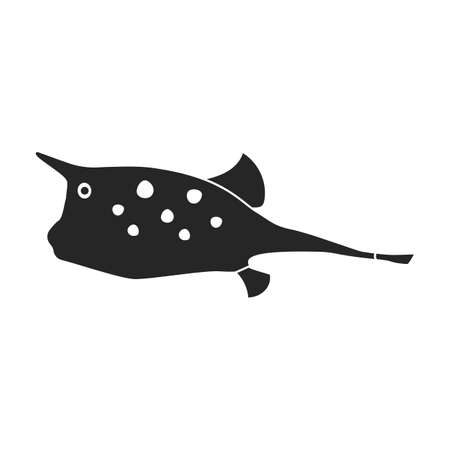 Tropical fish vector black icon. Vector illustration exotic aunafish on white background. Isolated black illustration icon of tropical fish .のイラスト素材