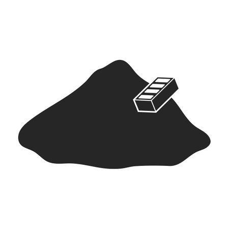 Sand pile vector icon.Black vector icon isolated on white background sand pile.のイラスト素材