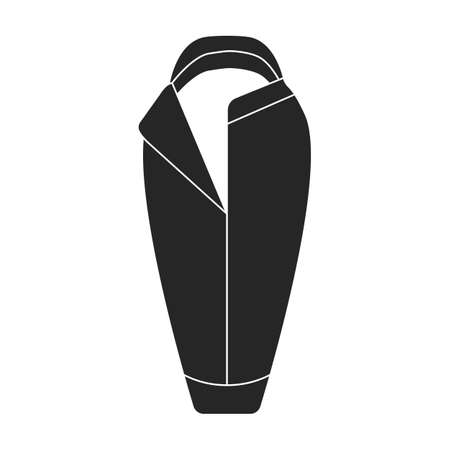 Sleeping bag vector icon.Black vector icon isolated on white background sleeping bag .のイラスト素材