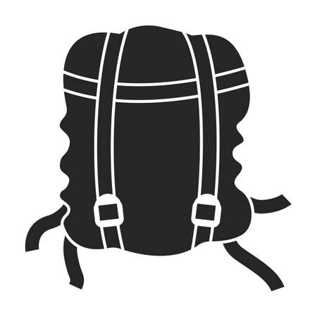 Sleeping bag vector icon.Black vector icon isolated on white background sleeping bag .のイラスト素材