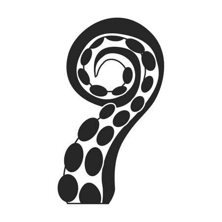 Octopus vector icon.Black vector icon isolated on white background octopus.のイラスト素材