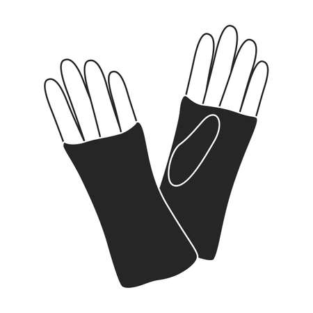 Glove vector black icon. Vector illustration accessory for hand on white background. Isolated black illustration icon of glove hand.のイラスト素材