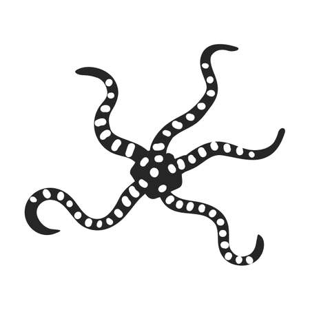 Sea starfish vector black icon. Vector illustration star sea on white background. Isolated black illustration icon of sea starfish .のイラスト素材