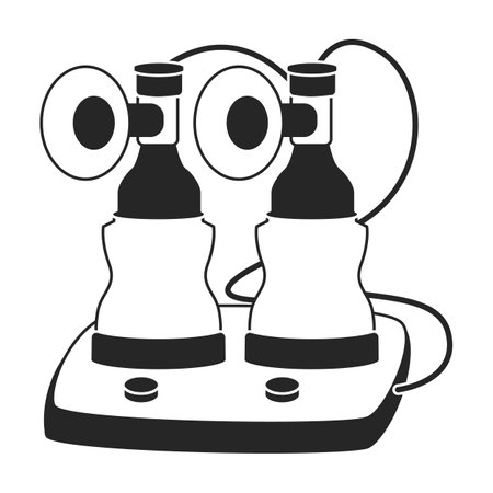 Breast pump vector icon.Black vector icon isolated on white background breast pump.のイラスト素材