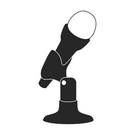 Mic vector icon.Black vector icon isolated on white background mic.のイラスト素材