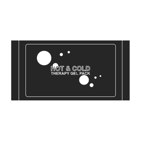 Bag ice vector black icon. Vector illustration cold pouch on white background. Isolated black illustration icon of bag ice .のイラスト素材