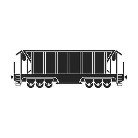 Locomotive with wagon vector black icon. Vector illustration railway train. on white background. Isolated black illustration icon of locomotive and wagon .のイラスト素材