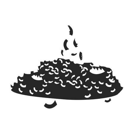 Coconut flakes vector icon.Black vector icon isolated on white background coconut flakes.のイラスト素材