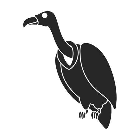 Vulture bird vector icon.Black vector icon isolated on white background vulture bird.のイラスト素材