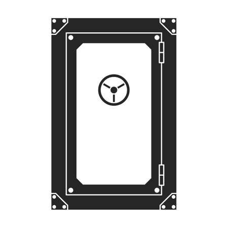 Safe of door vector icon.Black vector icon isolated on white background safe of door.のイラスト素材