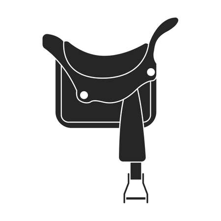 Cowboy saddle vector icon.Black vector icon isolated on white background cowboy saddle.のイラスト素材