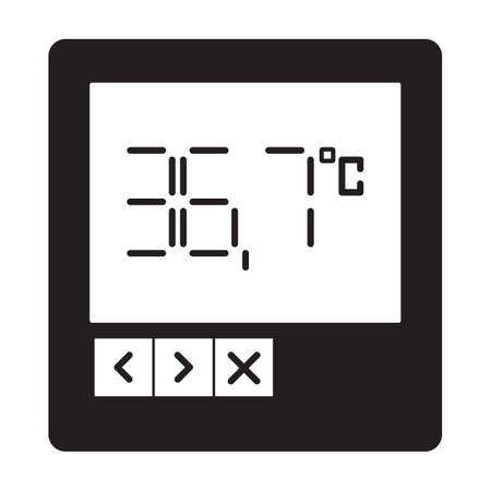 Thermometer vector icon.Black vector icon isolated on white background thermometer.のイラスト素材