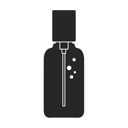 Antisepticl iquid soap vector icon.Black vector logo isolated on white background antiseptic liquid soap.のイラスト素材