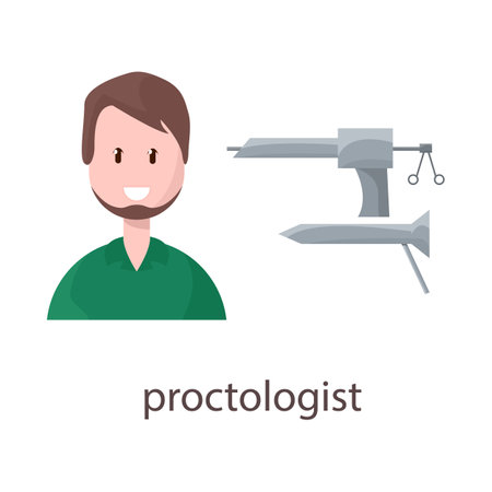 Isolated object of proctologist and diagnosis sign. Set of proctologist and practitioner vector icon for stock.のイラスト素材