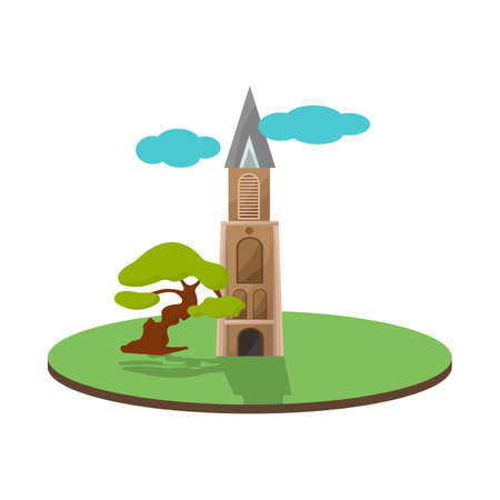 Vector design of chapel and vietnamese symbol. Set of chapel and cathedral stock symbol for web.のイラスト素材