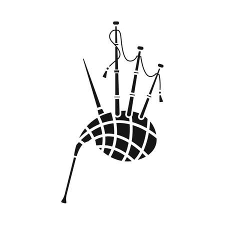 Vector illustration of bagpipe and tartan logo. Web element of bagpipe and scottish stock vector illustration.のイラスト素材