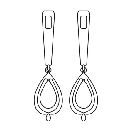 Gold earrings vector icon.Outline vector icon isolated on white background gold earrings.のイラスト素材