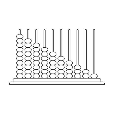 Abacus vector outline icon. Vector illustration tool for counting on white background. Isolated outline illustration icon of abacus, .のイラスト素材