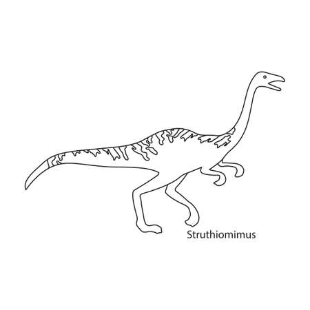 Dinosaur vector icon.Outline vector icon isolated on white background dinosaur.のイラスト素材