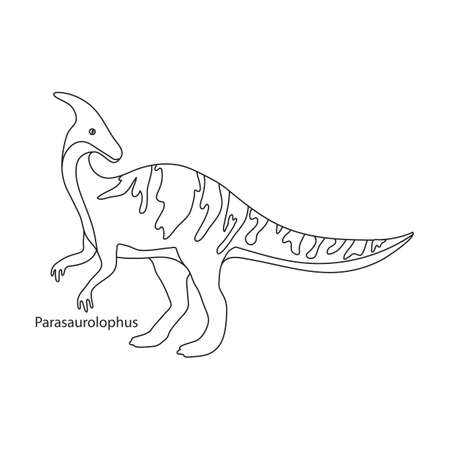 Dinosaur vector icon.Outline vector icon isolated on white background dinosaur.のイラスト素材