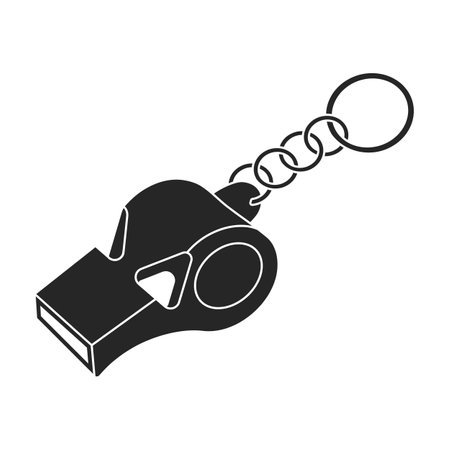 Whistle vector icon.Black vector icon isolated on white background whistle.のイラスト素材