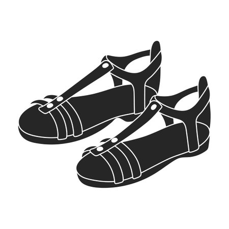 Sandal vector black icon. Vector illustration flipflop on white background. Isolated black illustration icon of sandal.のイラスト素材