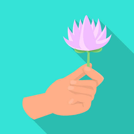 Vector illustration of flower and lotus symbol. Collection of flower and leaf stock symbol for web.のイラスト素材