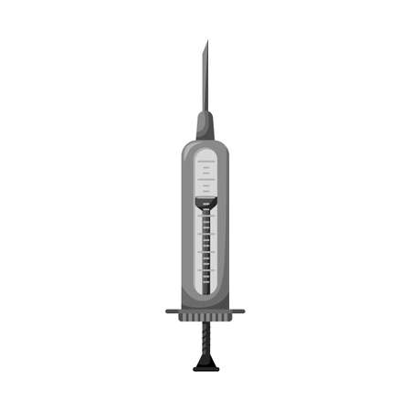 Vector illustration of syringe and needle symbol. Web element of syringe and shot stock symbol for web.のイラスト素材