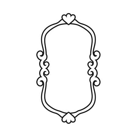 Isolated object of mirror and chrome sign. Web element of mirror and rectangle vector icon for stock.のイラスト素材