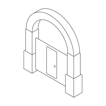 Fence vector icon. Outline vector icon isolated on white background fence.のイラスト素材