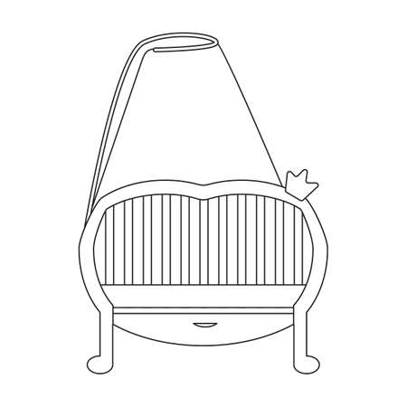 Crib vector icon.Outline vector icon isolated on white background crib.のイラスト素材