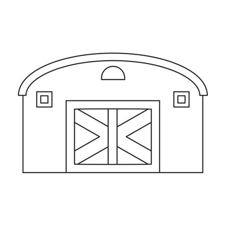 Barn vector icon.Outline vector icon isolated on white background barn.のイラスト素材