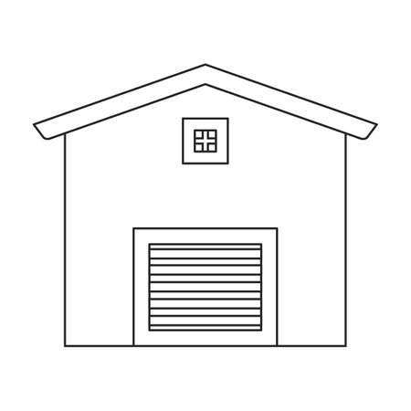 Barn vector icon.Outline vector icon isolated on white background barn.のイラスト素材