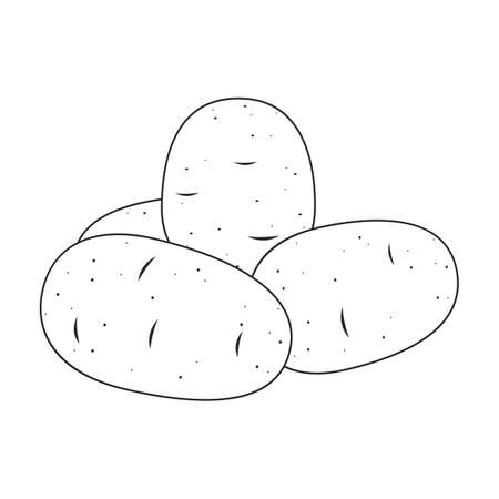 Potato chip vector icon.Outline vector icon isolated on white background potato chip.のイラスト素材