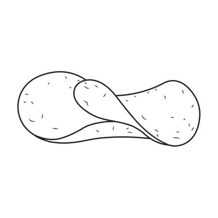 Potato chip vector icon.Outline vector icon isolated on white background potato chip.のイラスト素材