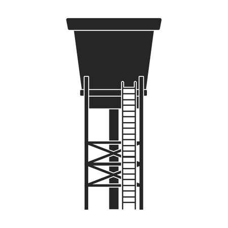 Water tower vector icon.Black vector icon isolated on white background water tower.のイラスト素材