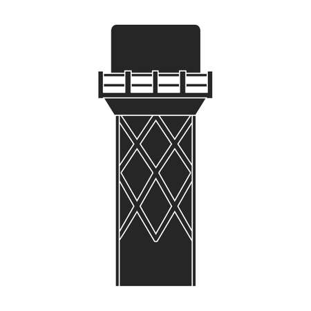 Water tower vector icon.Black vector icon isolated on white background water tower.のイラスト素材
