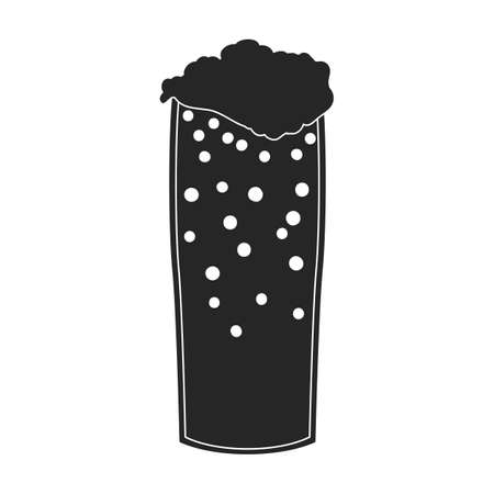 Beer glass vector icon.Black vector icon isolated on white background beer glass.のイラスト素材