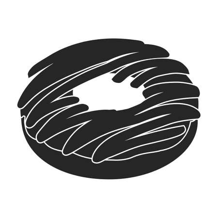 Pink doughnut vector icon.Black vector icon isolated on white background pink doughnut.のイラスト素材