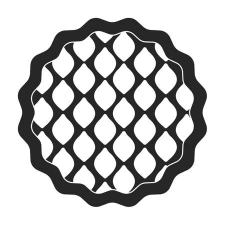 Cake top view vector icon.Black vector icon isolated on white background cake top view.のイラスト素材