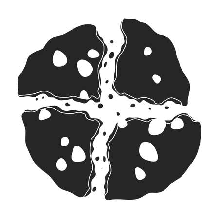 Cookies with crumbs vector icon.Black vector icon isolated on white background cookies with crumbs.のイラスト素材