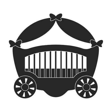 Crib vector icon.Black vector icon isolated on white background crib.のイラスト素材