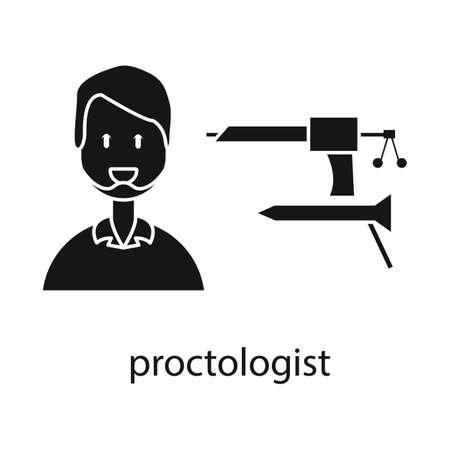 Isolated object of proctologist and diagnosis symbol. Collection of proctologist and practitioner stock symbol for web.のイラスト素材
