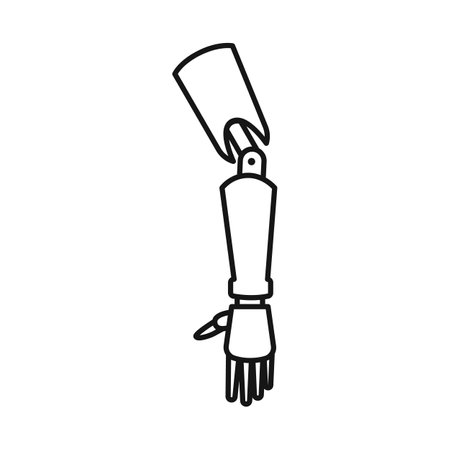 Vector illustration of arm and prosthesis icon. Web element of arm and imitation stock vector illustration.のイラスト素材