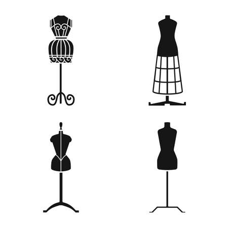 Isolated object of mannequin and fashion icon. Set of mannequin and equipment vector icon for stock.のイラスト素材