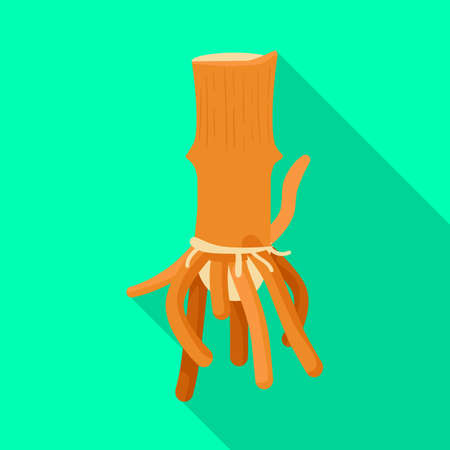 Isolated object of root and sugar symbol. Set of root and cane stock symbol for web.のイラスト素材