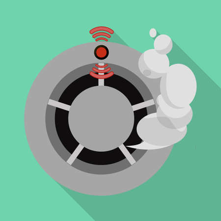 Vector design of detector and smoke icon. Collection of detector and sensor vector icon for stock.のイラスト素材